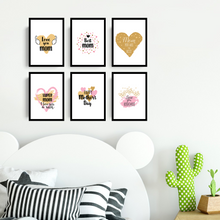 Load image into Gallery viewer, Set of 6 Happy Mother&#39;s Day Gift Best Mum Nanny Art Prints Room Posters Freestyle Hand Drawn 8 x 10 inches
