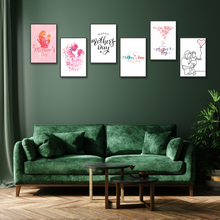 Lade das Bild in den Galerie-Viewer, Set of 6 Mother&#39;s Day Event Posters, Best Mother&#39;s Day Gift Home Wall Art Decors Freestyle Hand Drawn 8 x 10 inches 330GSM Poster Paper for Living Room Bedroom
