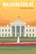 Load image into Gallery viewer, TP-19 Vintage Travel Retro Posters &quot;WASHINGTON DC THE WHITE HOUSE&quot;
